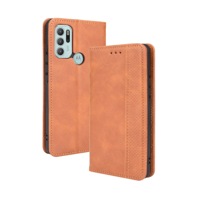 For Motorola Moto G60S Magnetic Buckle Retro Pattern Horizontal Flip Leather Case with Holder & Card Slot & Wallet