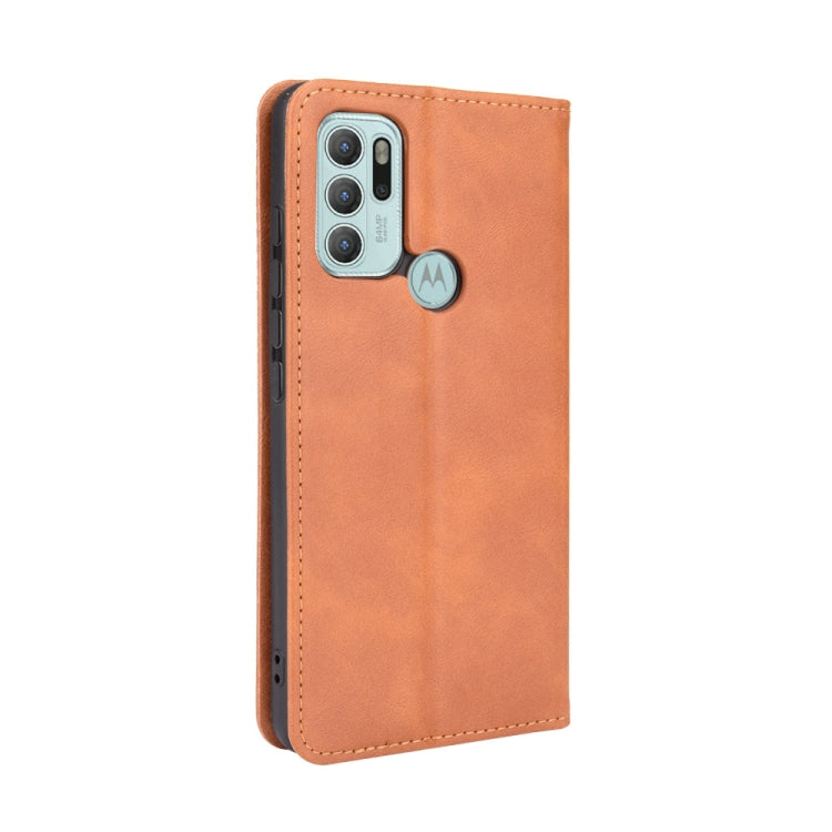 For Motorola Moto G60S Magnetic Buckle Retro Pattern Horizontal Flip Leather Case with Holder & Card Slot & Wallet