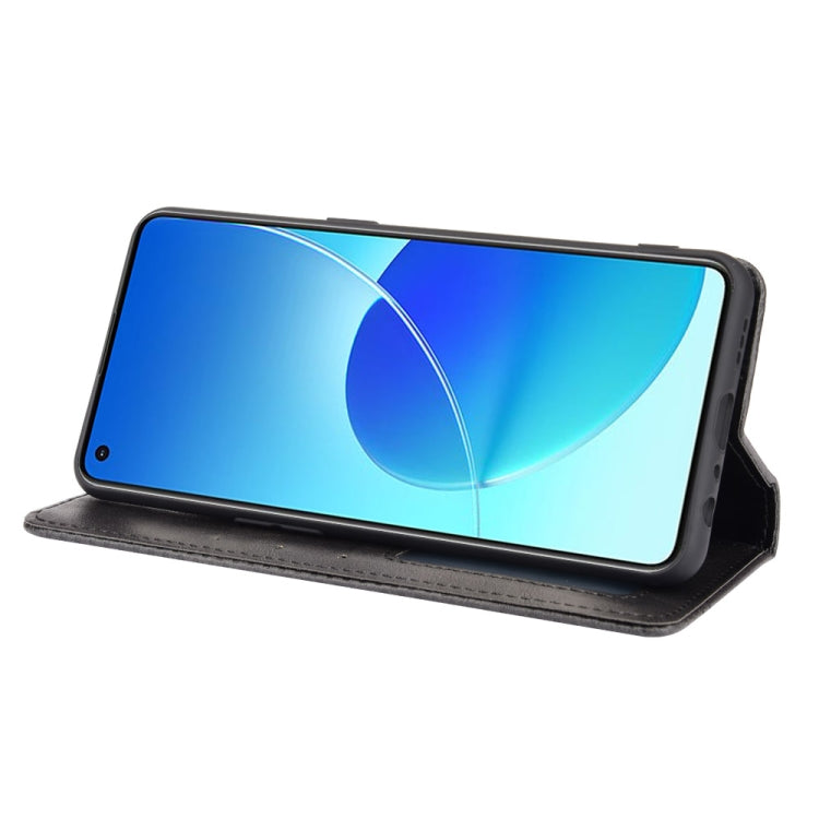 For OPPO Reno6 4G Magnetic Buckle Retro Pattern Horizontal Flip Leather Case with Holder & Card Slot & Wallet