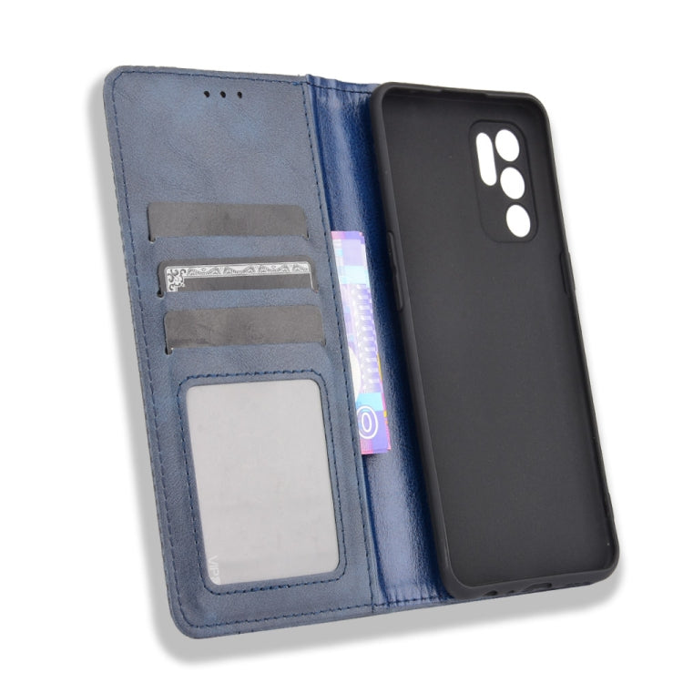 For OPPO Reno6 4G Magnetic Buckle Retro Pattern Horizontal Flip Leather Case with Holder & Card Slot & Wallet