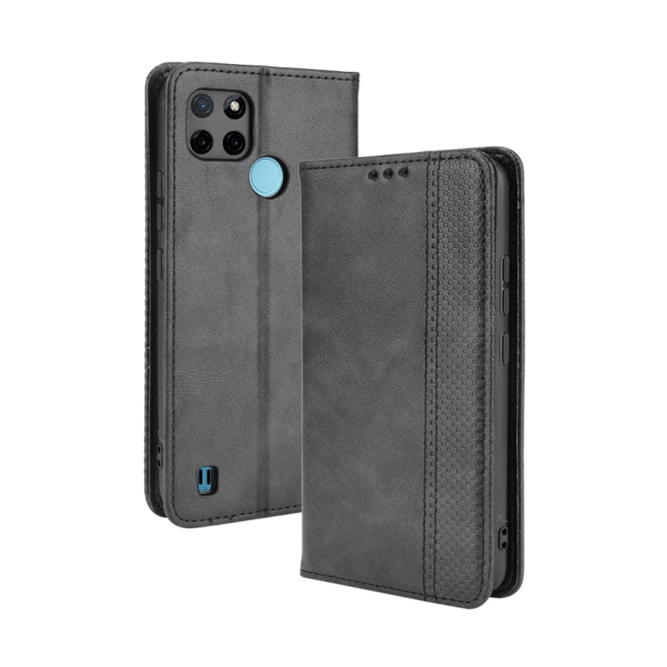 For OPPO Realme C21Y Magnetic Buckle Retro Pattern Horizontal Flip Leather Case with Holder & Card Slot & Wallet
