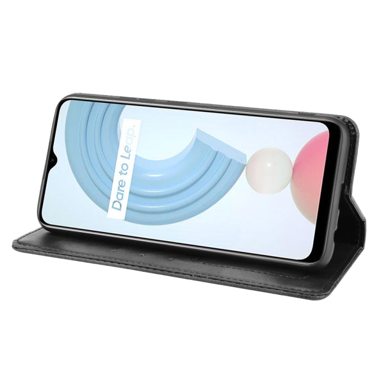 For OPPO Realme C21Y Magnetic Buckle Retro Pattern Horizontal Flip Leather Case with Holder & Card Slot & Wallet