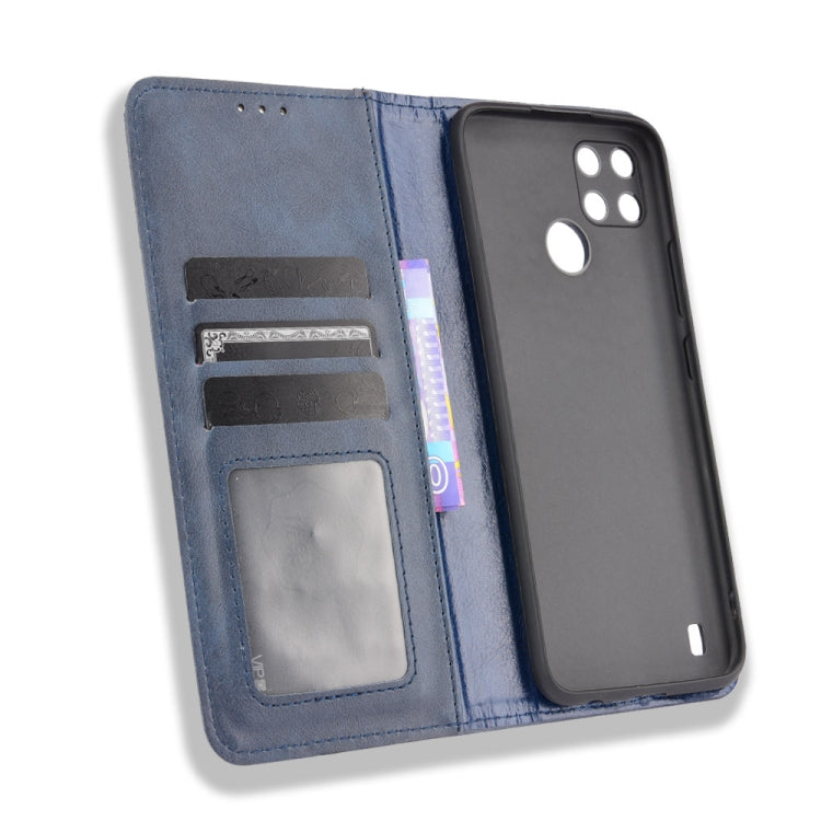 For OPPO Realme C21Y Magnetic Buckle Retro Pattern Horizontal Flip Leather Case with Holder & Card Slot & Wallet