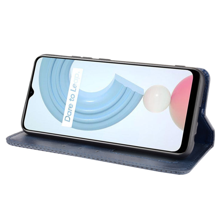 For OPPO Realme C21Y Magnetic Buckle Retro Pattern Horizontal Flip Leather Case with Holder & Card Slot & Wallet