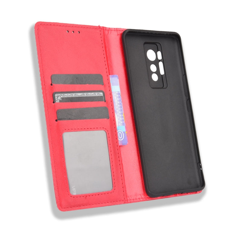 For Tecno Phantom X Magnetic Buckle Retro Pattern Horizontal Flip Leather Case with Holder & Card Slot & Wallet