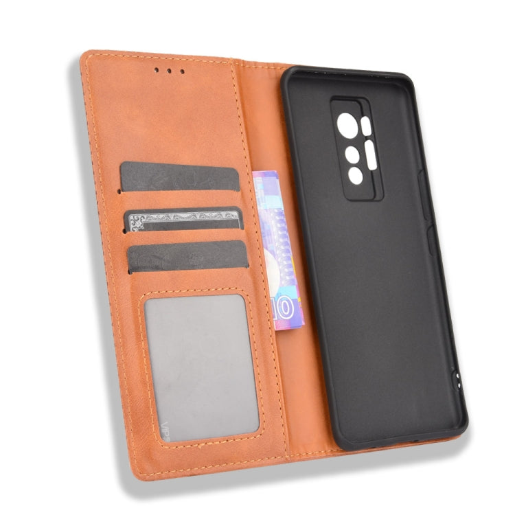 For Tecno Phantom X Magnetic Buckle Retro Pattern Horizontal Flip Leather Case with Holder & Card Slot & Wallet