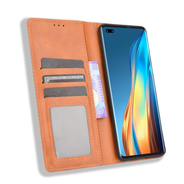 For Tecno Phantom X Magnetic Buckle Retro Pattern Horizontal Flip Leather Case with Holder & Card Slot & Wallet