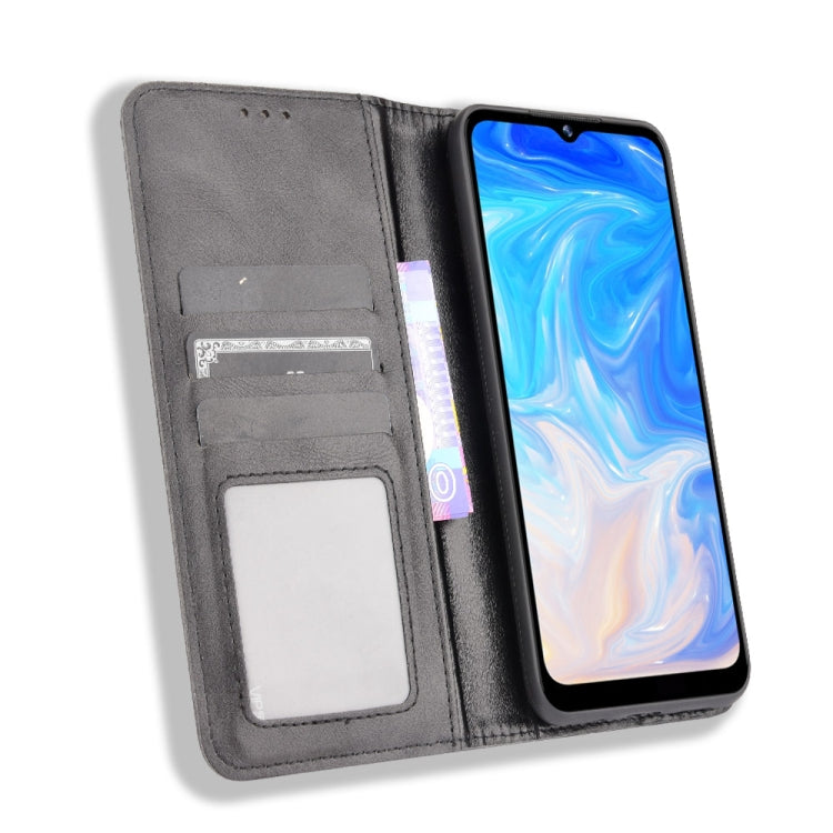 For Doogee N40 Pro Magnetic Buckle Retro Pattern Horizontal Flip Leather Case with Holder & Card Slot & Wallet