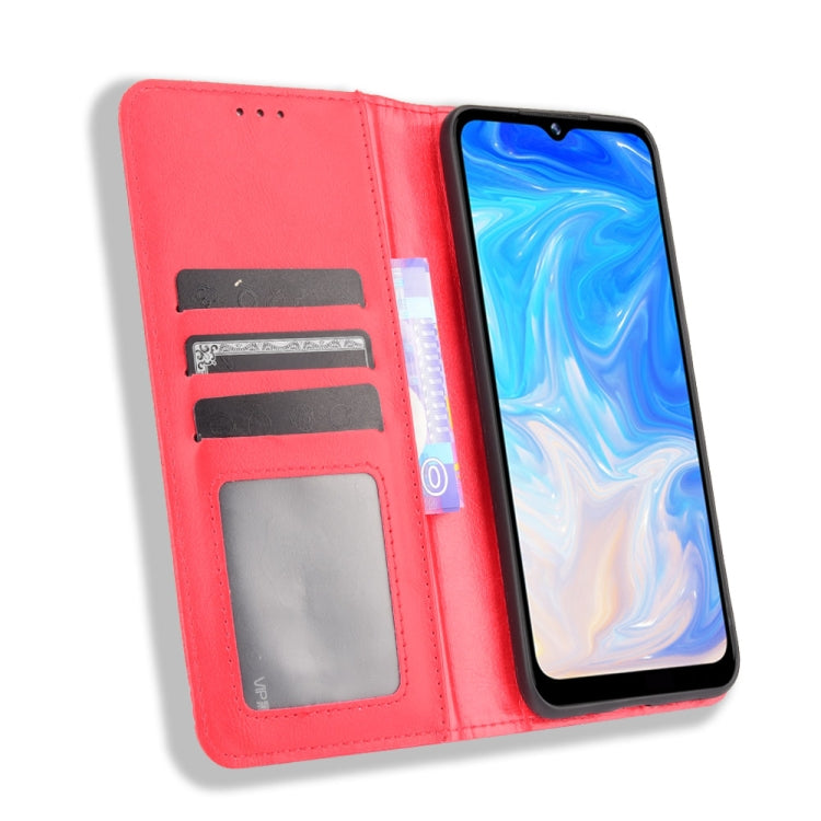For Doogee N40 Pro Magnetic Buckle Retro Pattern Horizontal Flip Leather Case with Holder & Card Slot & Wallet