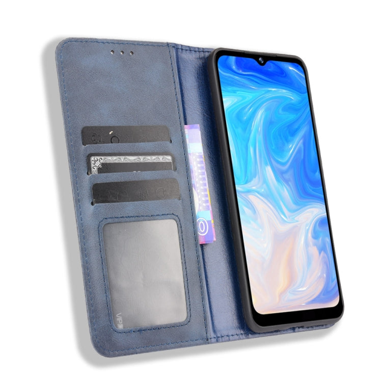 For Doogee N40 Pro Magnetic Buckle Retro Pattern Horizontal Flip Leather Case with Holder & Card Slot & Wallet