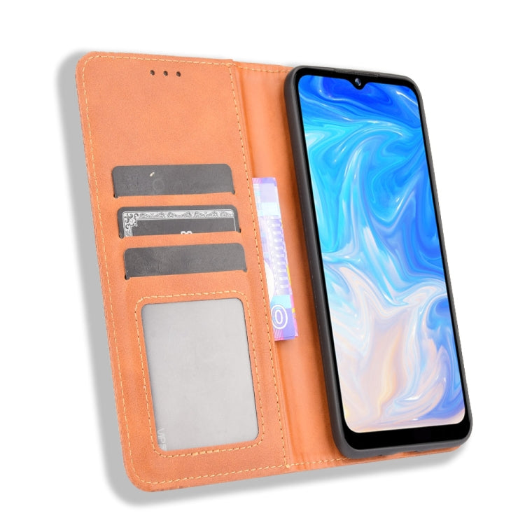 For Doogee N40 Pro Magnetic Buckle Retro Pattern Horizontal Flip Leather Case with Holder & Card Slot & Wallet