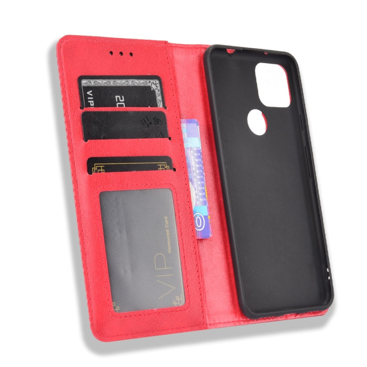 For Google Pixel 5a 5G Magnetic Buckle Retro Pattern Horizontal Flip Leather Case with Holder & Card Slot & Wallet