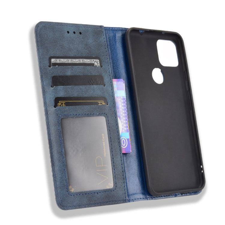 For Google Pixel 5a 5G Magnetic Buckle Retro Pattern Horizontal Flip Leather Case with Holder & Card Slot & Wallet