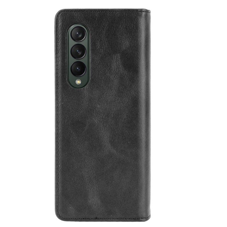 For Samsung Galaxy Z Fold3 5G Magnetic Buckle Retro Pattern Horizontal Flip Leather Case with Holder & Card Slot & Wallet