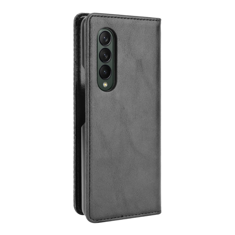 For Samsung Galaxy Z Fold3 5G Magnetic Buckle Retro Pattern Horizontal Flip Leather Case with Holder & Card Slot & Wallet