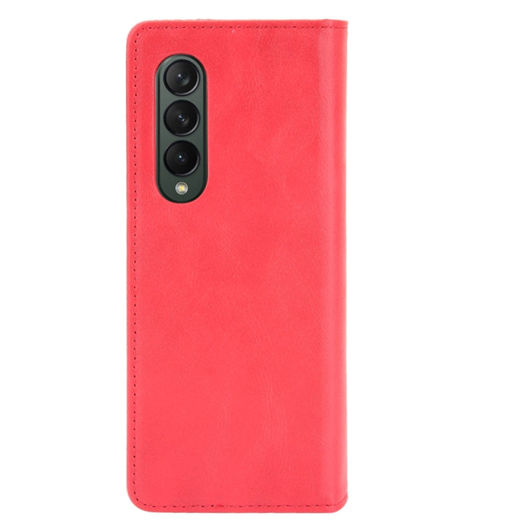For Samsung Galaxy Z Fold3 5G Magnetic Buckle Retro Pattern Horizontal Flip Leather Case with Holder & Card Slot & Wallet