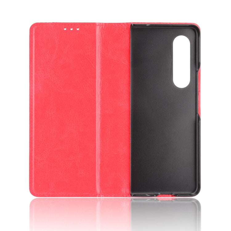 For Samsung Galaxy Z Fold3 5G Magnetic Buckle Retro Pattern Horizontal Flip Leather Case with Holder & Card Slot & Wallet