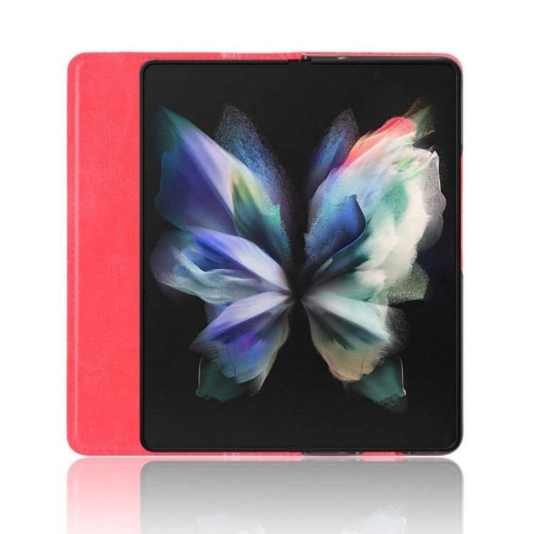 For Samsung Galaxy Z Fold3 5G Magnetic Buckle Retro Pattern Horizontal Flip Leather Case with Holder & Card Slot & Wallet