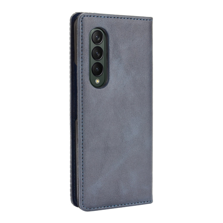 For Samsung Galaxy Z Fold3 5G Magnetic Buckle Retro Pattern Horizontal Flip Leather Case with Holder & Card Slot & Wallet