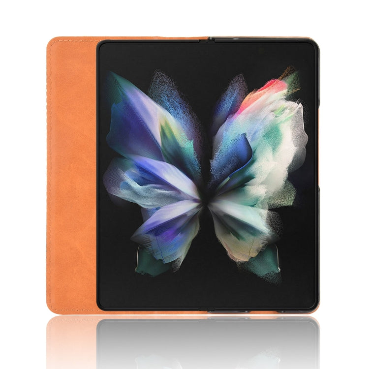 For Samsung Galaxy Z Fold3 5G Magnetic Buckle Retro Pattern Horizontal Flip Leather Case with Holder & Card Slot & Wallet