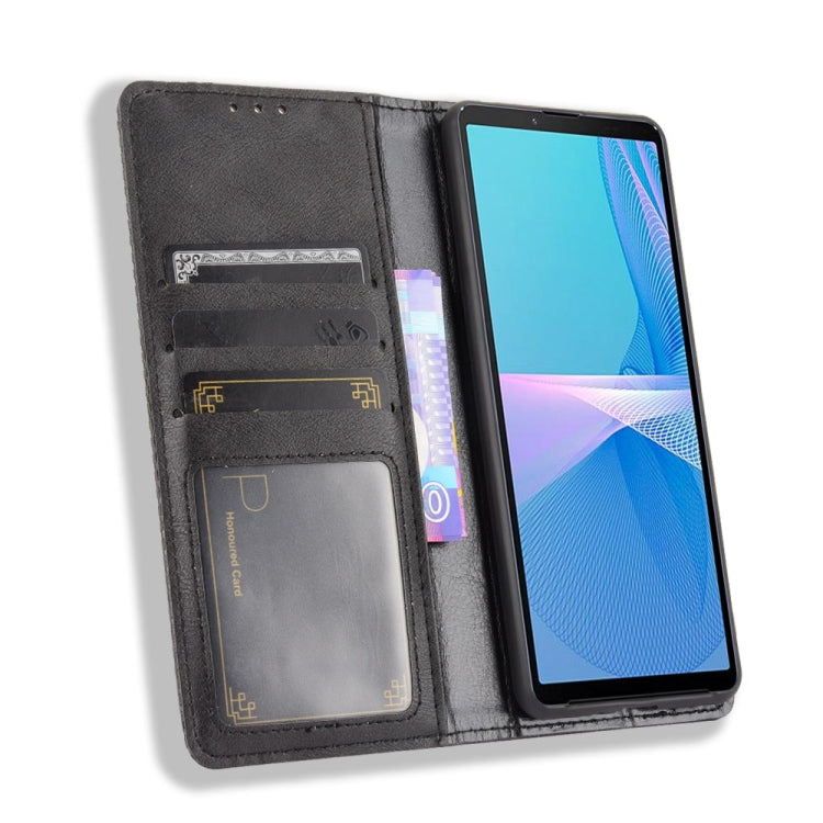 For Sony Xperia 10 III Magnetic Buckle Retro Pattern Horizontal Flip Leather Case with Holder & Card Slot & Wallet