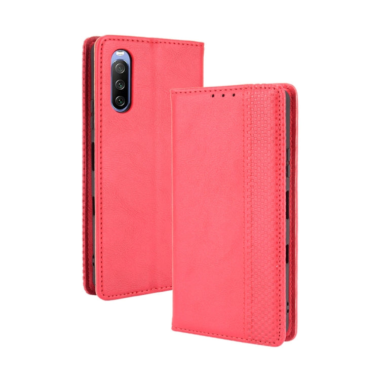 For Sony Xperia 10 III Magnetic Buckle Retro Pattern Horizontal Flip Leather Case with Holder & Card Slot & Wallet
