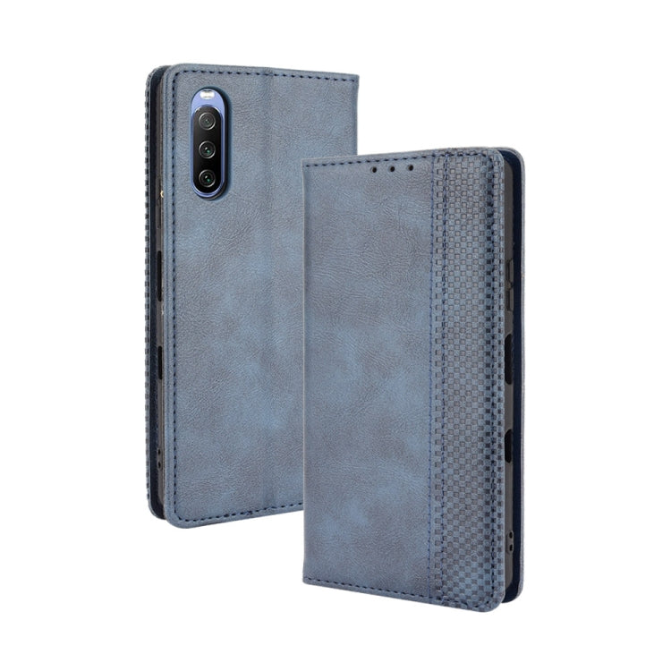 For Sony Xperia 10 III Magnetic Buckle Retro Pattern Horizontal Flip Leather Case with Holder & Card Slot & Wallet