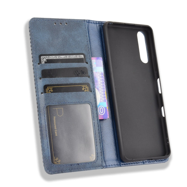 For Sony Xperia 10 III Magnetic Buckle Retro Pattern Horizontal Flip Leather Case with Holder & Card Slot & Wallet