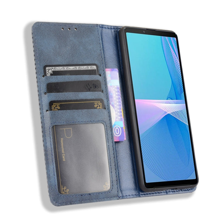 For Sony Xperia 10 III Magnetic Buckle Retro Pattern Horizontal Flip Leather Case with Holder & Card Slot & Wallet