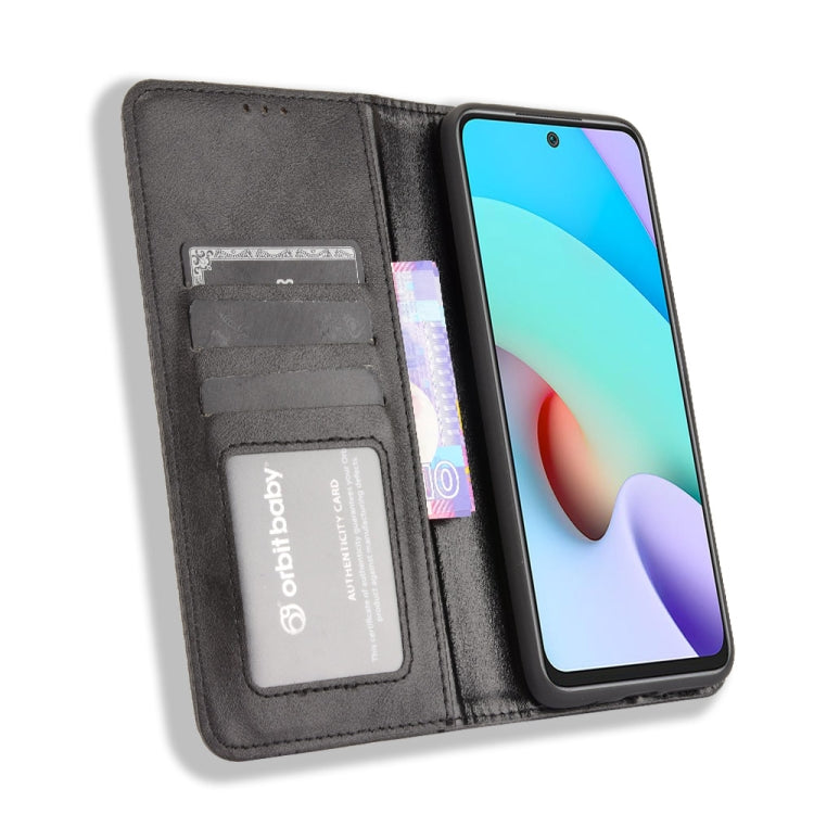 For Xiaomi Redmi 10 Magnetic Buckle Retro Pattern Horizontal Flip Leather Case with Holder & Card Slot & Wallet