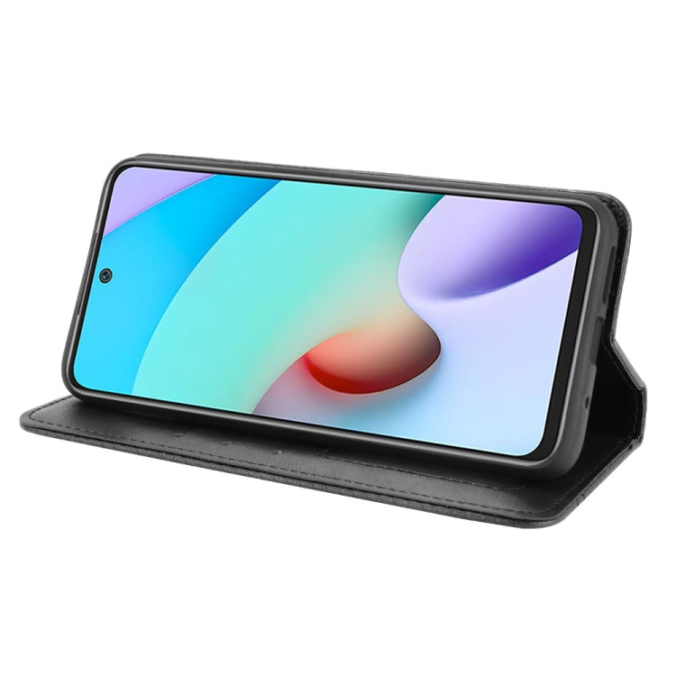 For Xiaomi Redmi 10 Magnetic Buckle Retro Pattern Horizontal Flip Leather Case with Holder & Card Slot & Wallet