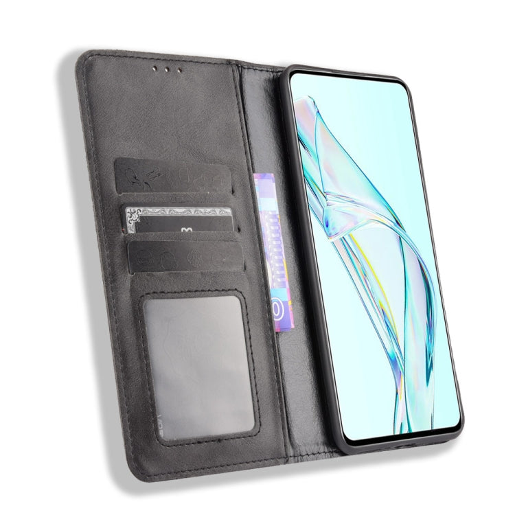 For ZTE Axon 30 5G Magnetic Buckle Retro Pattern Horizontal Flip Leather Case with Holder & Card Slot & Wallet