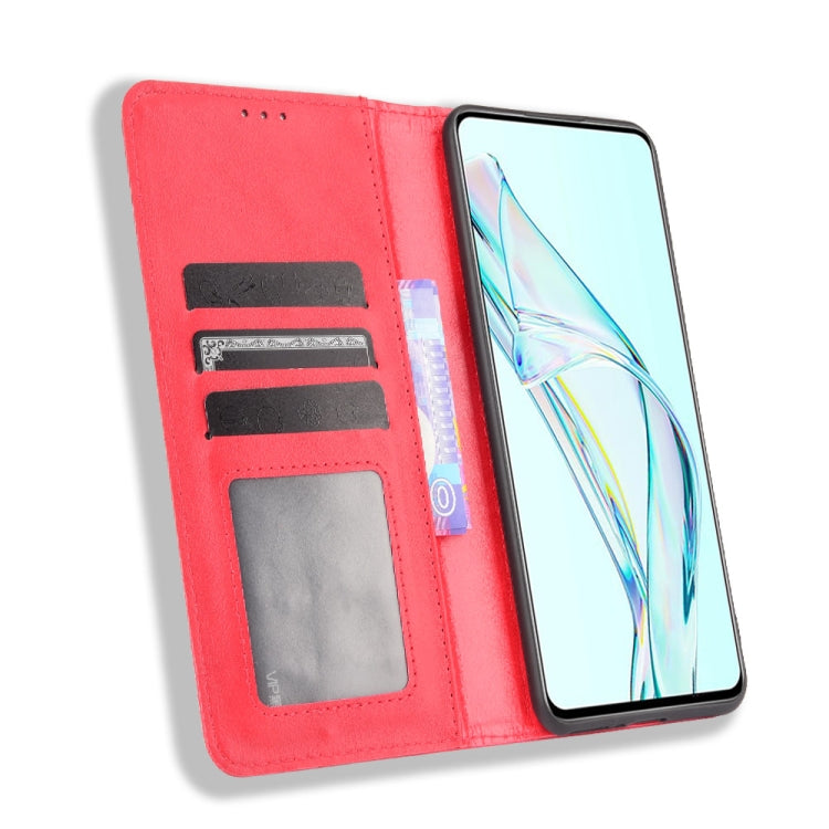 For ZTE Axon 30 5G Magnetic Buckle Retro Pattern Horizontal Flip Leather Case with Holder & Card Slot & Wallet