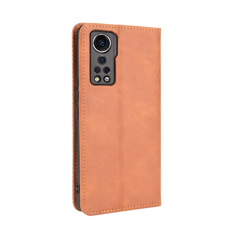 For ZTE Axon 30 5G Magnetic Buckle Retro Pattern Horizontal Flip Leather Case with Holder & Card Slot & Wallet