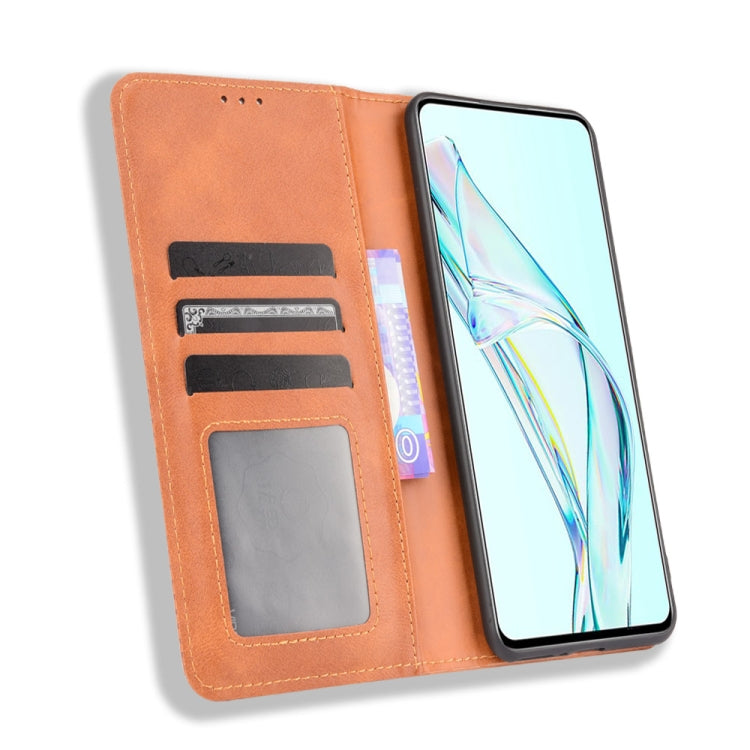 For ZTE Axon 30 5G Magnetic Buckle Retro Pattern Horizontal Flip Leather Case with Holder & Card Slot & Wallet