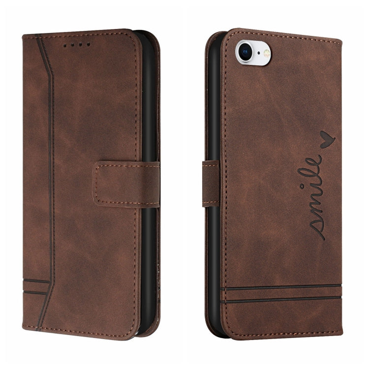 For iPhone SE 2022 / SE 2020 / 8 / 7 Retro Skin Feel Horizontal Flip Soft TPU + PU Leather Case with Holder & Card Slots & Photo Frame