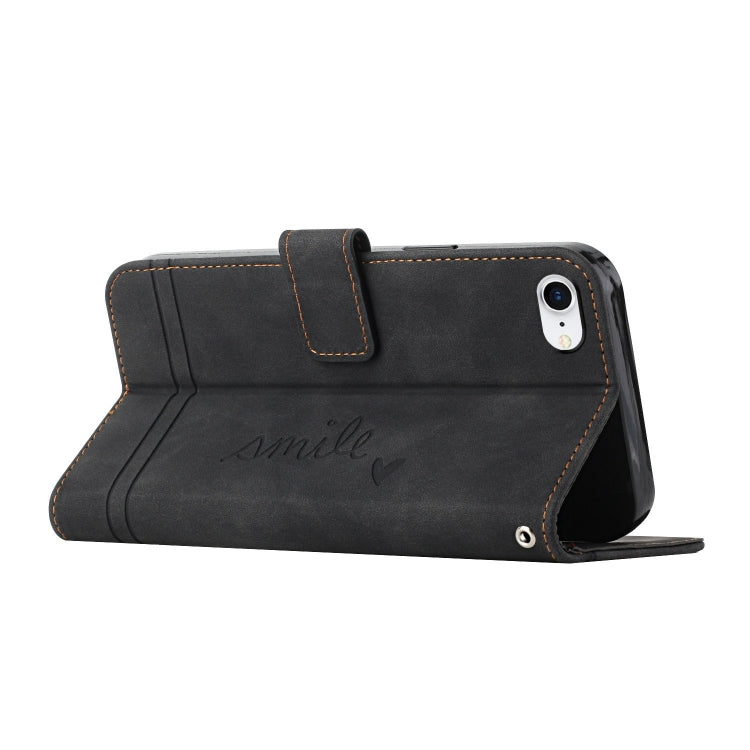For iPhone SE 2022 / SE 2020 / 8 / 7 Retro Skin Feel Horizontal Flip Soft TPU + PU Leather Case with Holder & Card Slots & Photo Frame