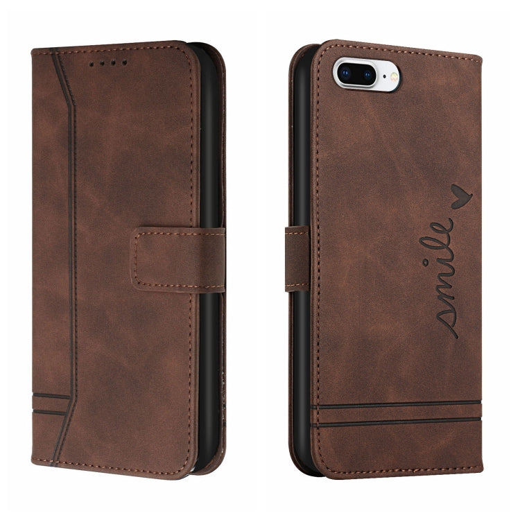 Retro Skin Feel Horizontal Flip Soft TPU + PU Leather Case with Holder & Card Slots & Photo Frame For iPhone 7 Plus / 8 Plus