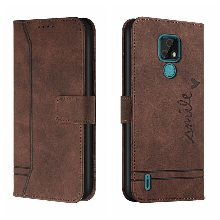 For Motorola Moto E7 Retro Skin Feel Horizontal Flip Soft TPU + PU Leather Case with Holder & Card Slots & Photo Frame