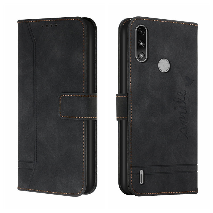For Motorola Moto E7 Power Retro Skin Feel Horizontal Flip Soft TPU + PU Leather Case with Holder & Card Slots & Photo Frame