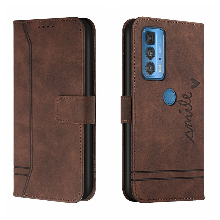 For Motorola Moto Edge 20 Pro Retro Skin Feel Horizontal Flip Soft TPU + PU Leather Case with Holder & Card Slots & Photo Frame