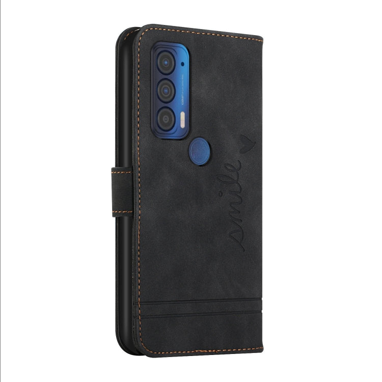 For Motorola Moto Edge 2021 Retro Skin Feel Horizontal Flip Soft TPU + PU Leather Case with Holder & Card Slots & Photo Frame