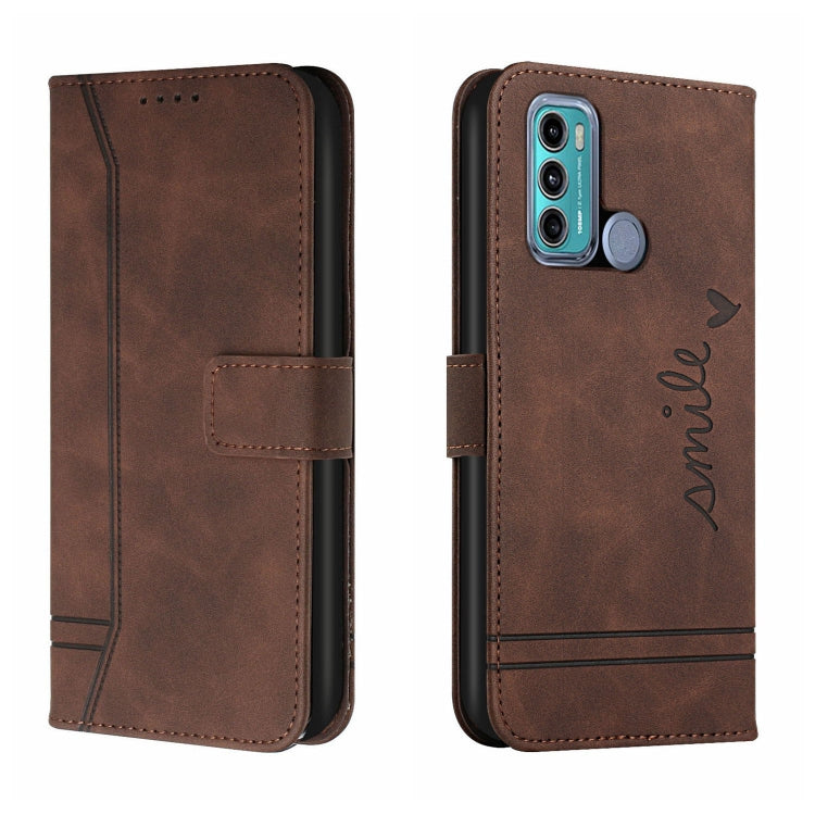 For Motorola Moto G40 / G60 Retro Skin Feel Horizontal Flip Soft TPU + PU Leather Case with Holder & Card Slots & Photo Frame