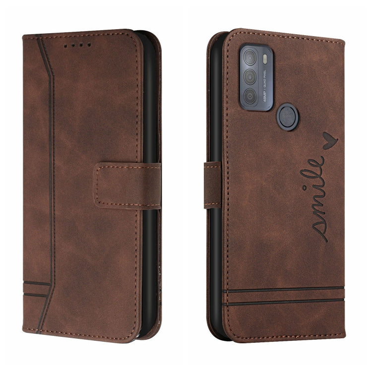 For Motorola Moto G50 Retro Skin Feel Horizontal Flip Soft TPU + PU Leather Case with Holder & Card Slots & Photo Frame