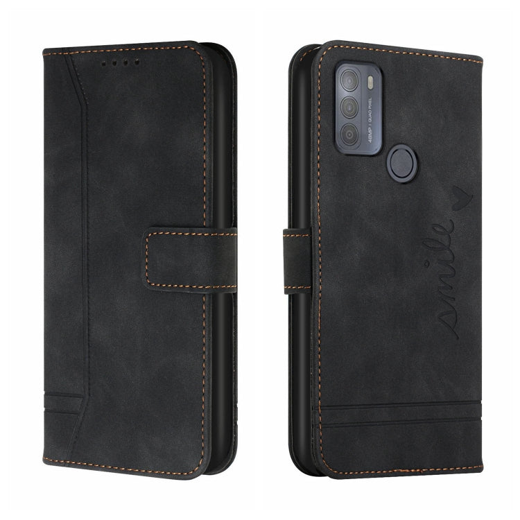 For Motorola Moto G50 Retro Skin Feel Horizontal Flip Soft TPU + PU Leather Case with Holder & Card Slots & Photo Frame