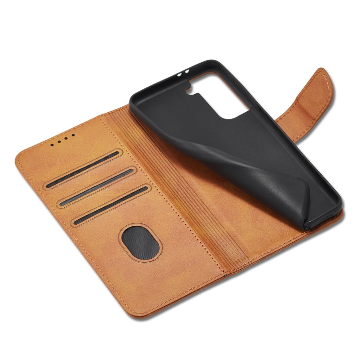 For Samsung Galaxy S21 5G Calf Texture Buckle Horizontal Flip Leather Case with Holder & Card Slots & Wallet