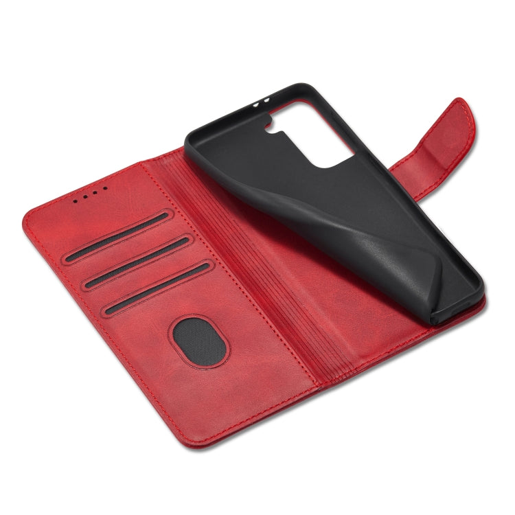For Samsung Galaxy S21 5G Calf Texture Buckle Horizontal Flip Leather Case with Holder & Card Slots & Wallet