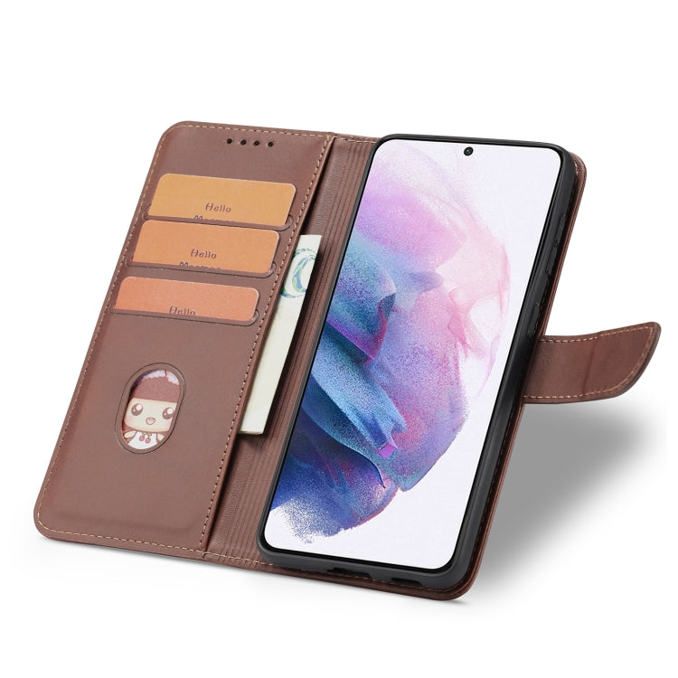 For Samsung Galaxy S21 5G Calf Texture Buckle Horizontal Flip Leather Case with Holder & Card Slots & Wallet