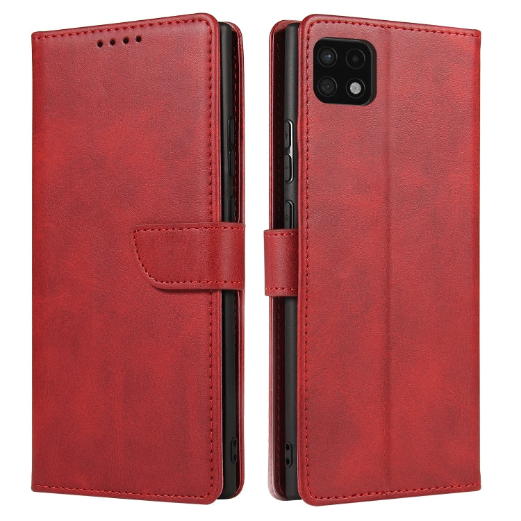 For Samsung Galaxy A22 5G Calf Texture Buckle Horizontal Flip Leather Case with Holder & Card Slots & Wallet