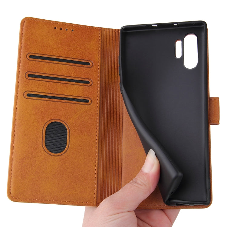 For Samsung Galaxy Note10+ Calf Texture Buckle Horizontal Flip Leather Case with Holder & Card Slots & Wallet